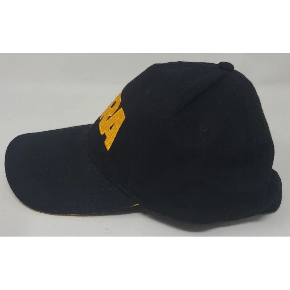 NRA Hat Ball Cap Black Yellow Adjustable National Rifle Assoc American Flag